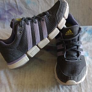 Adidas Black and Purple Athletic Shoes with Breathable Mesh